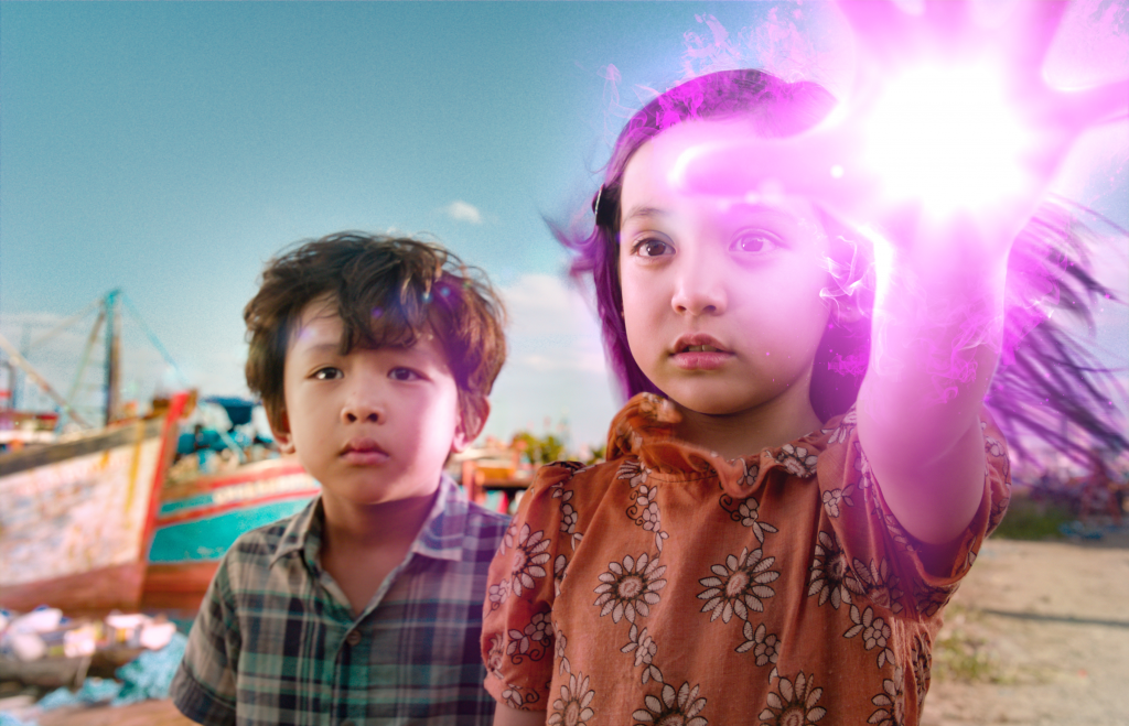 Film still of two children from the movie Maika