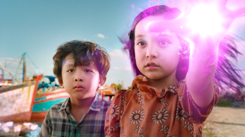 Film still of two children from the movie Maika
